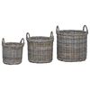vidaXL Istutuskorv ladustamisega 3 tk Looduslik hall Kubu rattan