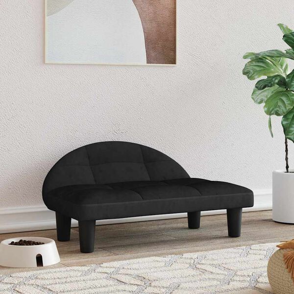 vidaXL päevavoodi, must, 70x52x30 cm, samet