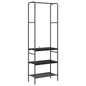 vidaXL Riidepuu riiuliga Must tamm 60 x 30 x 171 cm Tehispuit