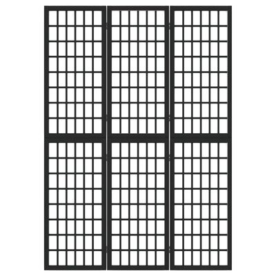 vidaXL kokkupandav 3 paneeliga sirm, Jaapani stiil, 120x170 cm, must