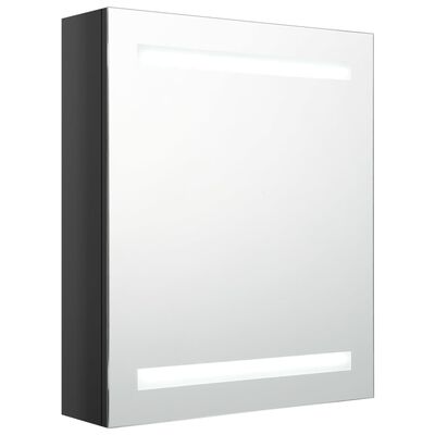 vidaXL LED vannitoa peegelkapp, säravmust, 50 x 14 x 60 cm