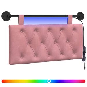 vidaXL Rippuv voodipeats LED-valgustusega Roosa Samet