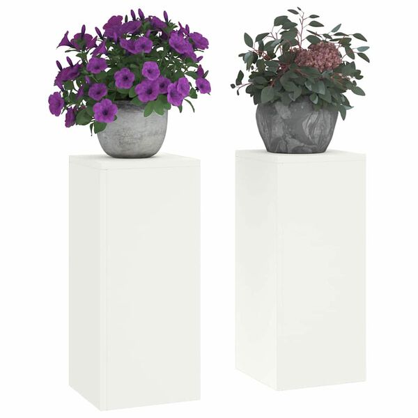 vidaXL Taimede alus 2 pcs Valge 24 x 24 x 55 cm Teras
