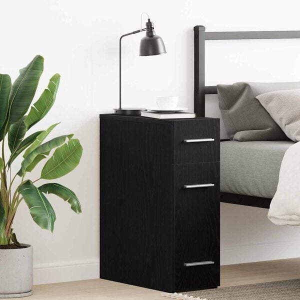 vidaXL Apteegikapp Must tamm 20 x 45.5 x 60 cm Tehispuit