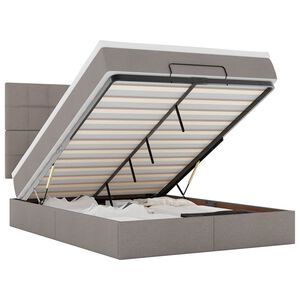vidaXL ottomani voodi madratsita ja LED, tape, 140x190 cm, kangas