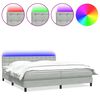 vidaXL kontinentaalvoodi madrats ja LED Helehall 200x210 cm samet