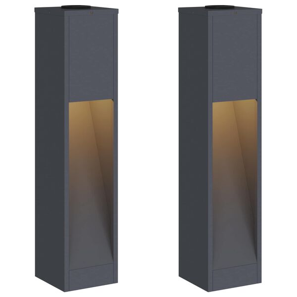 vidaXL P&auml;ikese Led Rada Valgus 2 pcs Antratsiit K&uuml;lmvaltsitud teras