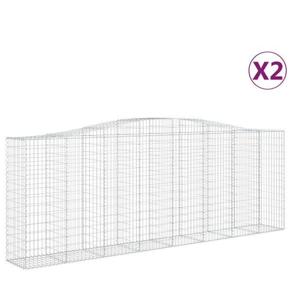 vidaXL kaarekujulised gabioonkorvid 2 tk, 400x50x140/160 cm, raud