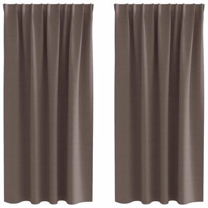 vidaXL Kardinad r&otilde;ngastega 2 pcs Tume pruun 175 x 140 cm Pol&uuml;ester