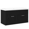 vidaXL Vannitoa kapp Must tamm 90 x 38,5 x 46 cm Tehispuit