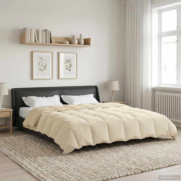 vidaXL Suvised teki Rapistatud cream 200 x 220 cm Mikrokiud