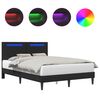 vidaXL Voodi raam LED-ribadega peaga Must 140 x 200 cm Kunstnahk