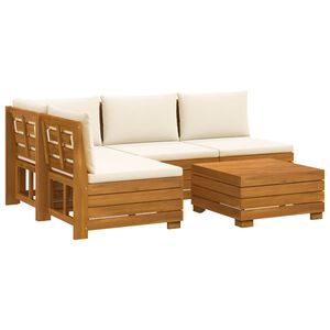 vidaXL V&auml;li diivanikomplekt padjaga 5 T&uuml;kk Pruun Tugev akatsiapuu