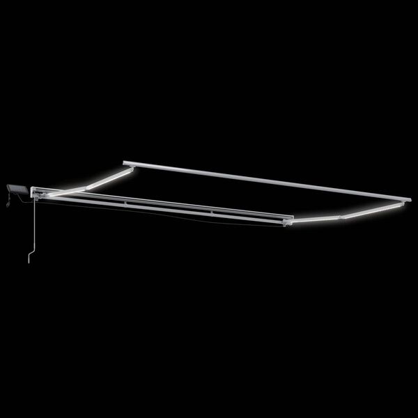 vidaXL Manuaalne varikatus LED-idega Valge 4,5 &times; 3,5 m Alumiinium