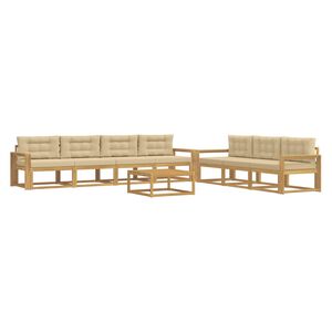 vidaXL V&auml;li diivanikomplekt padjaga 7 pcs Valge ja Beez