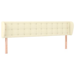 vidaXL voodipeats servadega, kreemjas, 183x23x78/88 cm, kunstnahk