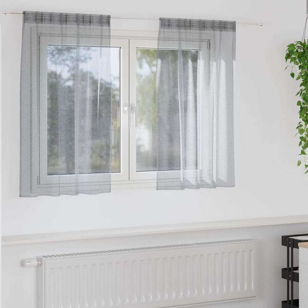 vidaXL Voile Kardin kardinatega 2 pcs Tumehall 140 x 140 cm Polüester