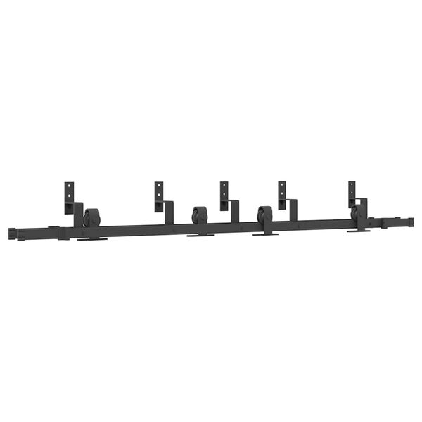 vidaXL liugukse tarvikute komplekt 200 cm terasest, must