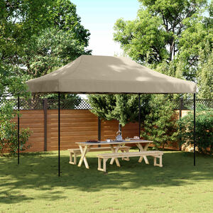 vidaXL kokkupandav pop-up peotelk, pruunikashall, 440x292x315 cm
