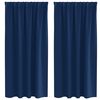 vidaXL Kardinad r&otilde;ngastega 2 pcs Tumesinine 175 x 140 cm Pol&uuml;ester