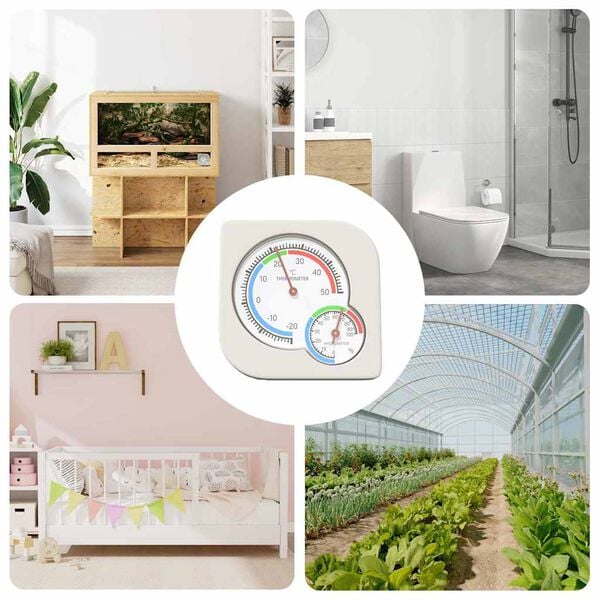 vidaXL Termo Hygromeeter Valge 7,5 x 7,5 x 1,2 cm ABS