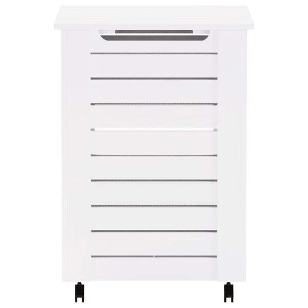 vidaXL ratastega pesukorv "RANA" valge, 45 x 45 x 64 cm, m&auml;nnipuit