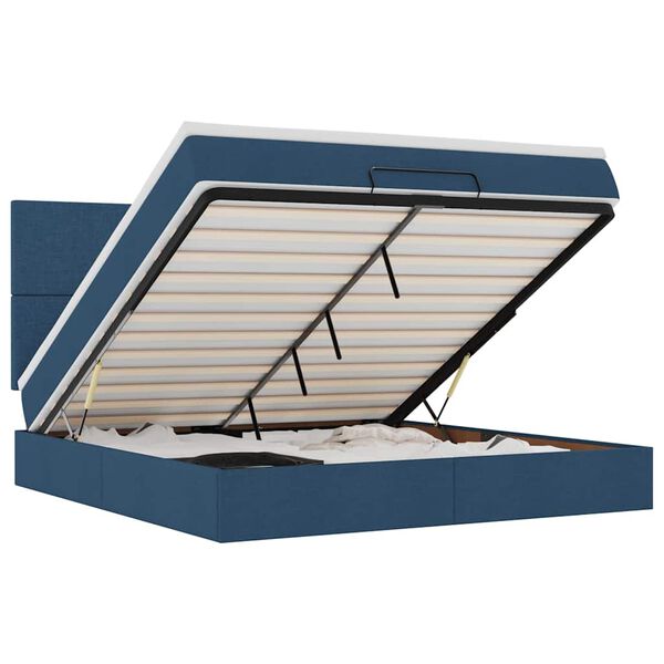 vidaXL ottomani voodi madratsiga, sinine, 180x200 cm, kangas