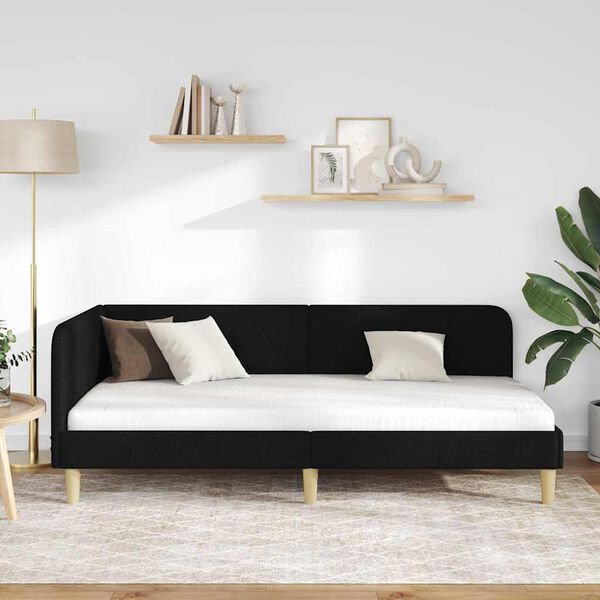 vidaXL Nurgavoodi raam peaga Must 90 x 190 cm kangas