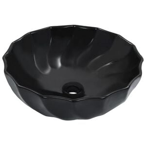 vidaXL valamu, 46 x 17 cm, keraamiline, must