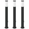 vidaXL pollarvalgustid pistikupesaga, 3 tk, 80 cm, roostevabast terasest, IP44