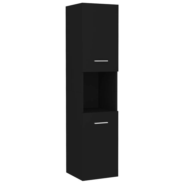 vidaXL vannitoam&ouml;&ouml;blikomplekt, must, puitlaastplaat