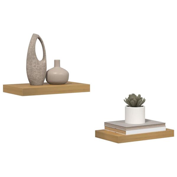 vidaXL Seinariiul ladustamisega 2 pcs Pruun 40 x 23,5 x 4 cm Tehispuit