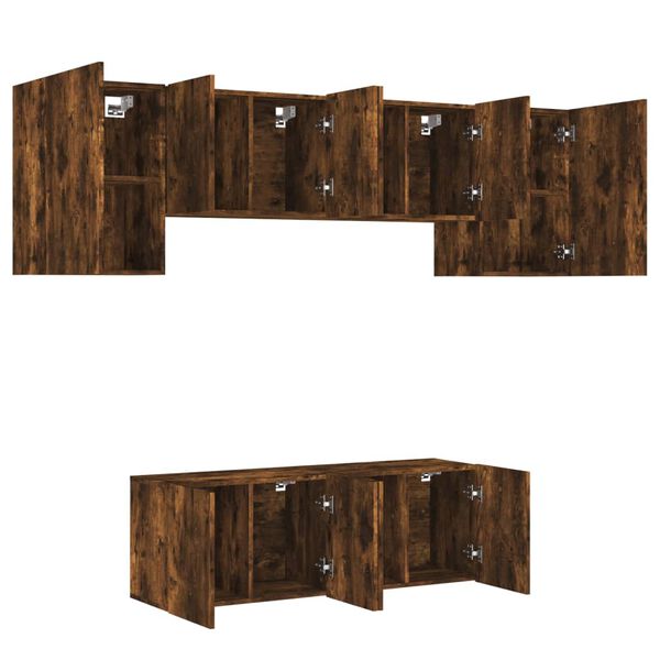 vidaXL 6-osaline telerikappide komplekt, suitsutatud tamm, tehispuit