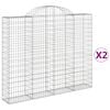 vidaXL kaarekujulised gabioonkorvid 2 tk, 200x30x160/180 cm, raud