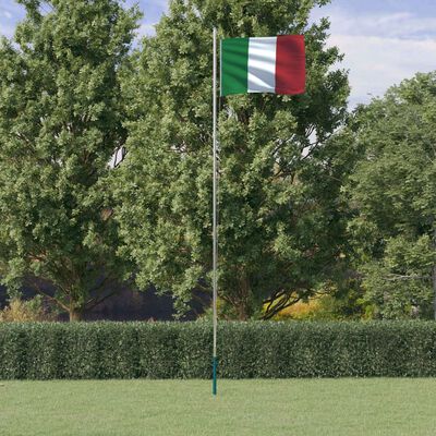 vidaXL Itaalia lipp ja lipumast, 6,23 m, alumiinium
