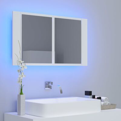 vidaXL LED-peeglikapp valge 80x12x45 cm, akrüül