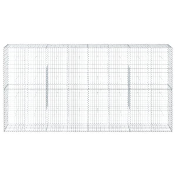 vidaXL kaanega gabioonkorv, 400 x 50 x 200 cm, tsingitud raud