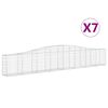 vidaXL kaarekujulised gabioonkorvid 7 tk, 400x30x60/80 cm, raud