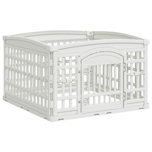 vidaXL 4-paneeline koera m&auml;nguaed Valge 91 x 91 x 58 cm Plastmass