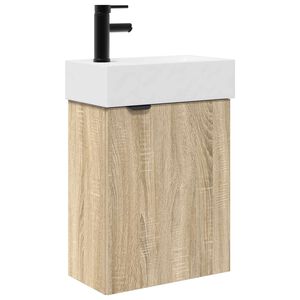 vidaXL Vannitoa kapp Sonoma tamm 45,5 x 22,5 x 84 cm T&ouml;&ouml;deldud puit