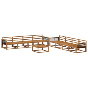 vidaXL V&auml;li diivanikomplekt 9 pcs Naturaalne Tugev akatsiapuu