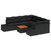 vidaXL Aia Diivanikomplekt ladustamisega 9 pcs Must pol&uuml;rotang