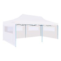 vidaXL kokkupandav pop-up peotelk külgseintega, 3 x 6 m, teras, valge