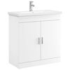 vidaXL Vannitoa m&ouml;&ouml;bleset Valge 81 x 40 x 84,5 cm Tehispuit