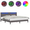 vidaXL Voodi raam LED-ribadega peaga Hall 200 x 200 cm Kunstnahk