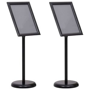 vidaXL Plakati alused 2 pcs Must 45 x 32,7 x 108 cm Alumiinium