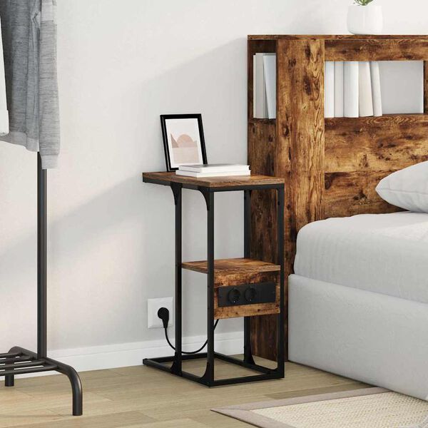 vidaXL &Ouml;&ouml;lambi kapp Suitsutatud tamm 41.5 x 26 x 60.5 cm Tehispuit