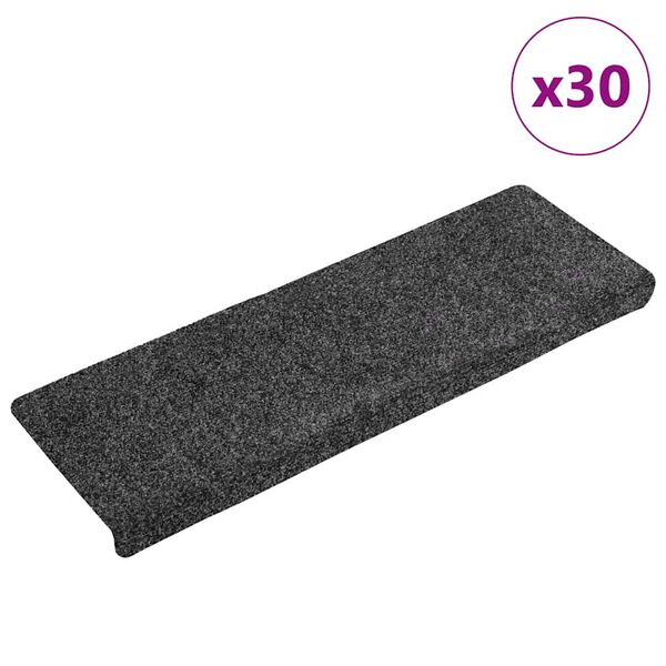 vidaXL isekleepuvad trepimatid, 30 tk, 65 x 21 x 4 cm, tumehall, ristk&uuml;likukujulised servad