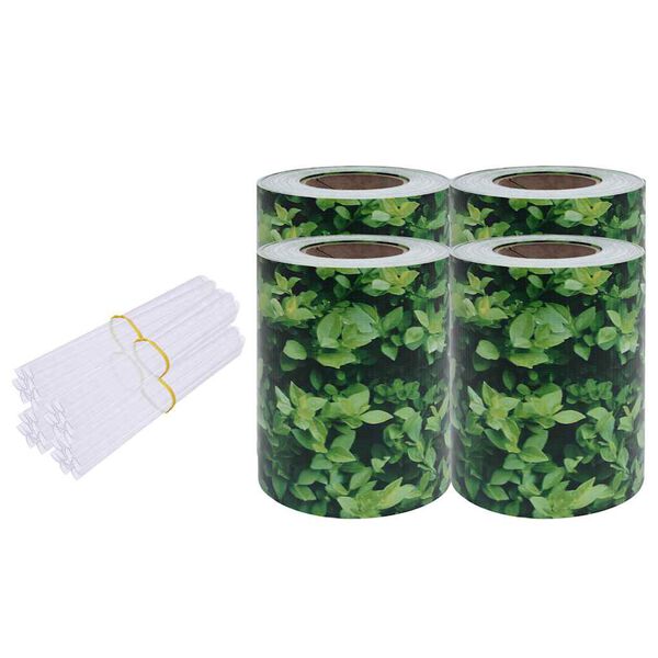 vidaXL aia privaatsuskate, 4 tk, PVC 35 x 0,19 m, roheline