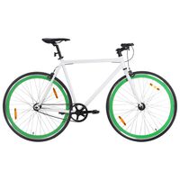 vidaXL ühekäiguline jalgratas, valge ja roheline, 700C 59 cm